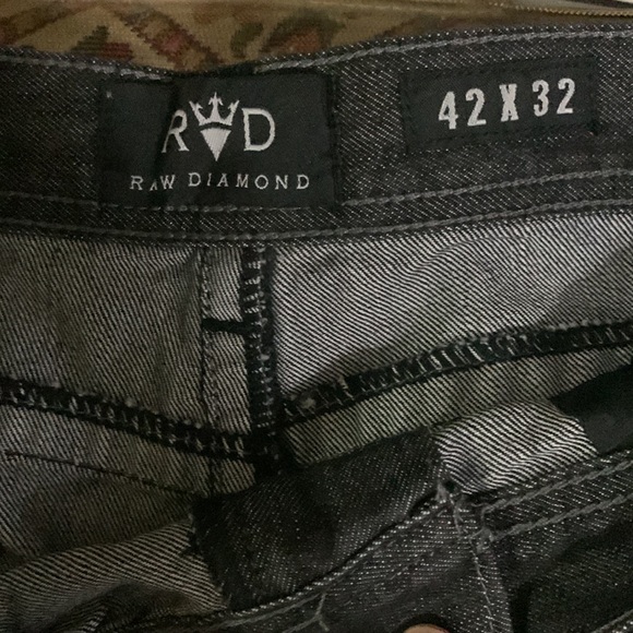 Raw Diamond Bootcut Fit Denim Jeans (Dark Grey) - Picture 7 of 8